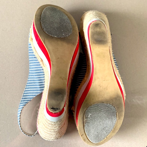 Lulu Townsend Red, White, and Blue Wedge Heels - Picture 3 of 7
